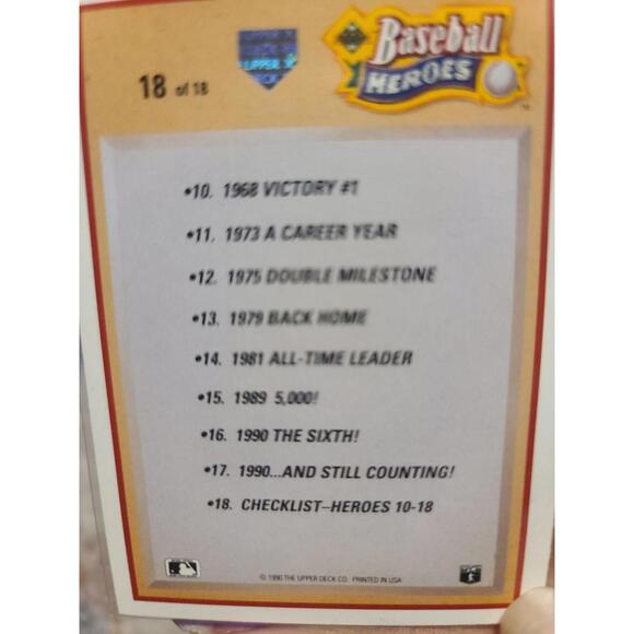 Cb2 sports card~Nolan ryan- 18 of 18- upper deck- 1990 - Picture 2 of 2